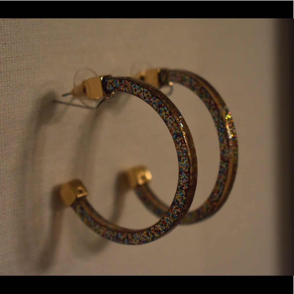 Acrylic Glitter Hoop Earrings